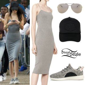 Strappy Cami Tank Dress In Gray T by Alexander Wang